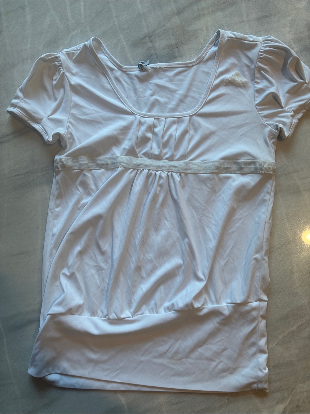 adidas White Short Sleeve Scoop Neck Women's Tee